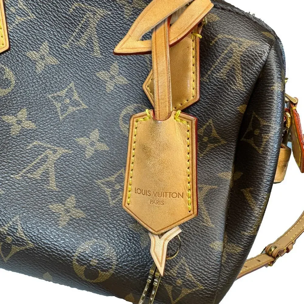 Louis Vuitton Chain Speedy 20 Bag Monogram Bandouliere Shoulder Purse Rare LV